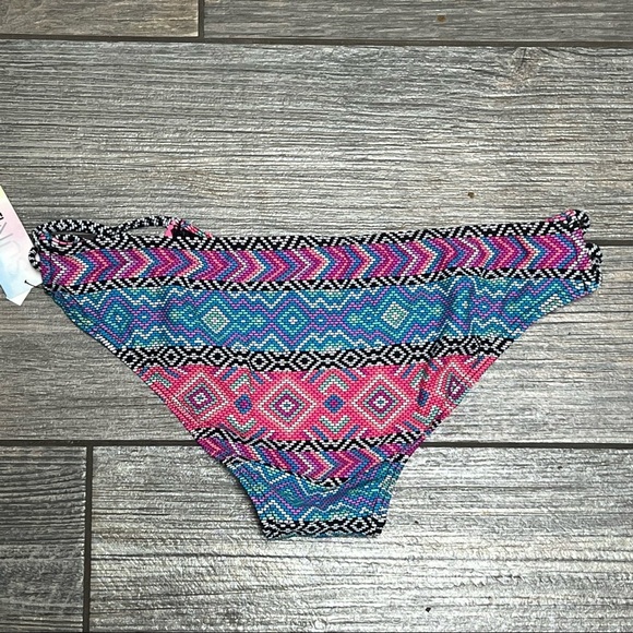 NWT SunDazed Stunner Strappy Hipster Bikini Swim Bottoms Small Tribal Print S - Picture 5 of 10
